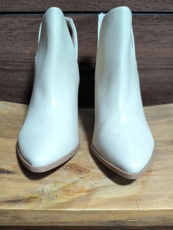 Sun + Stone Shoes - Sun + Stone Cream Pointed Toe Ankle Booties